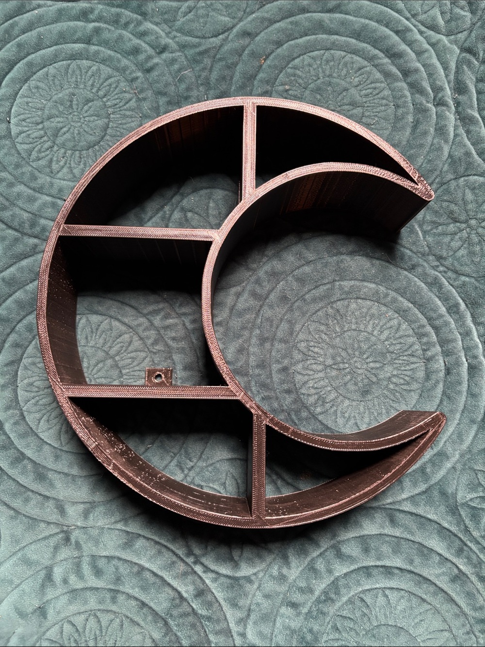 Moon-Shaped Wall Shelf Organizer - Brown